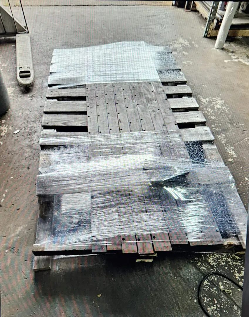 A pallet with some type of material on it