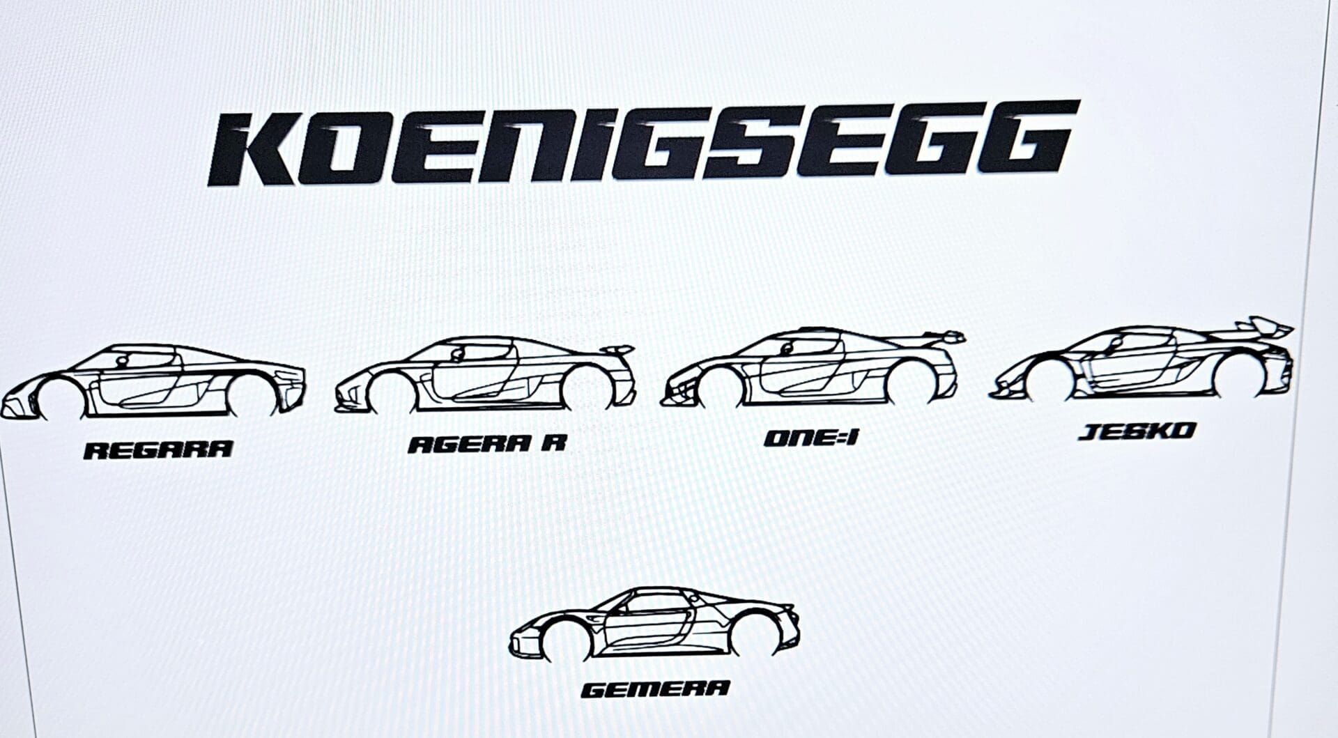 A drawing of different types of cars on paper.