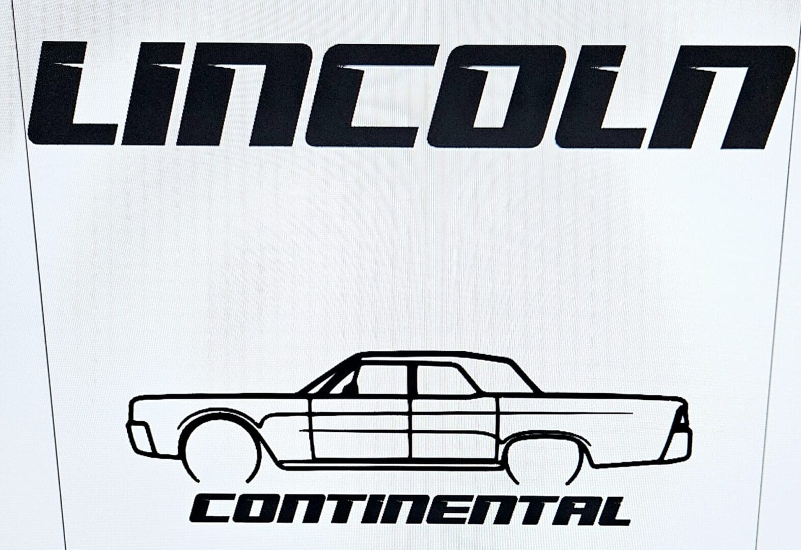 A drawing of an old car with the word lincoln written underneath it.