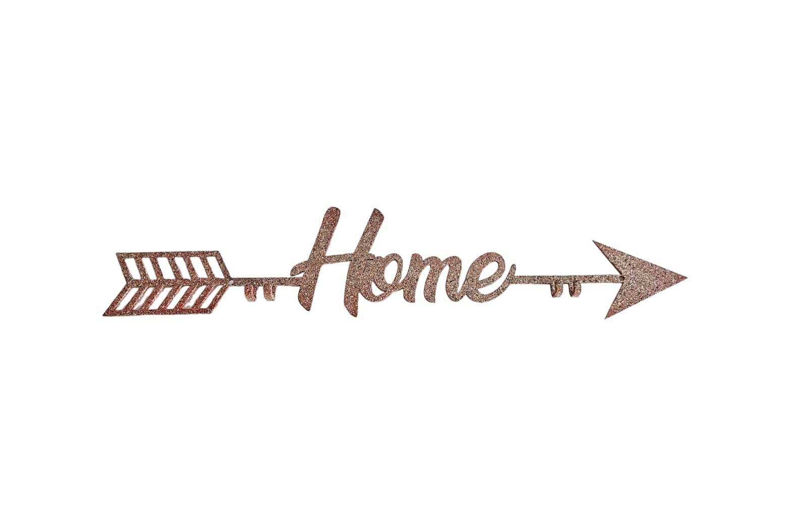 A sign that says home with an arrow.