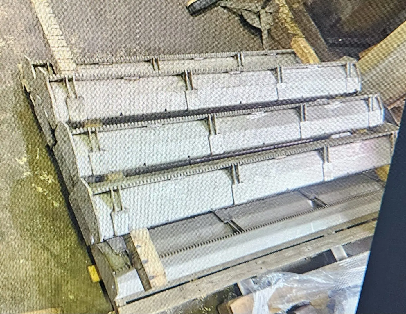 A bunch of concrete stairs that are stacked together