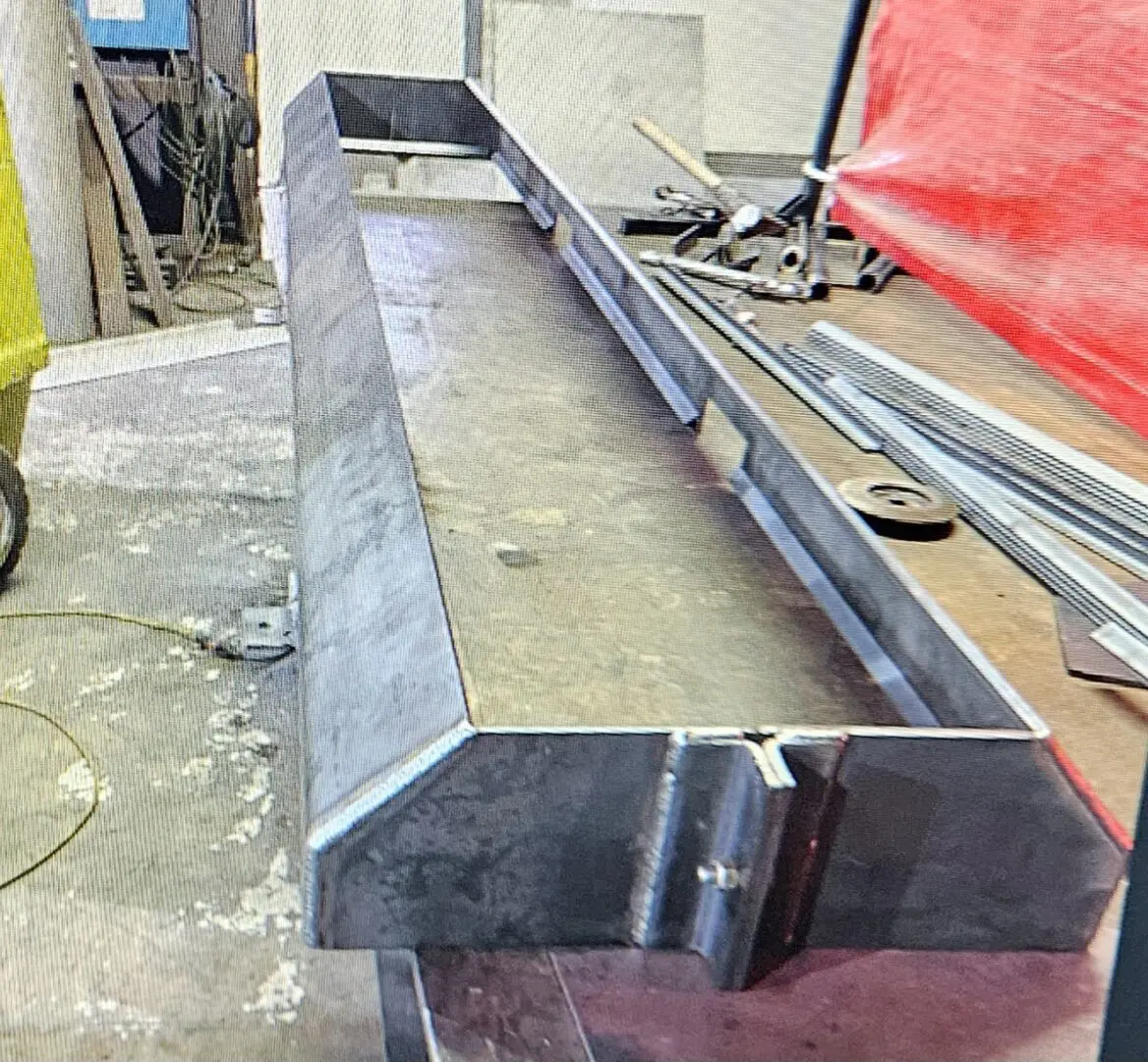 A bench that is being worked on.